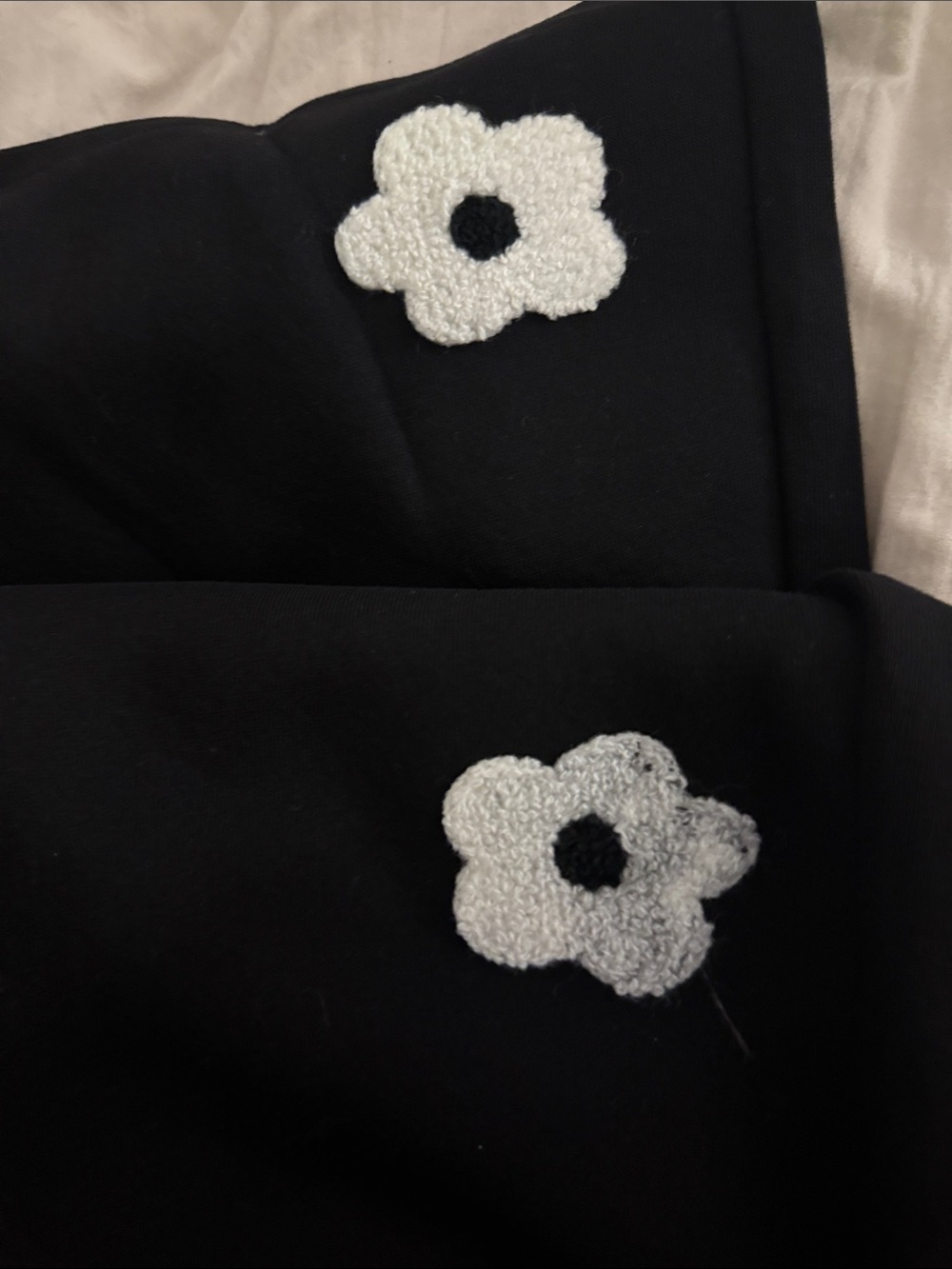 Aelfric Eden Black Sweatpants with White Floral Embroidery - Picture 10 of 10